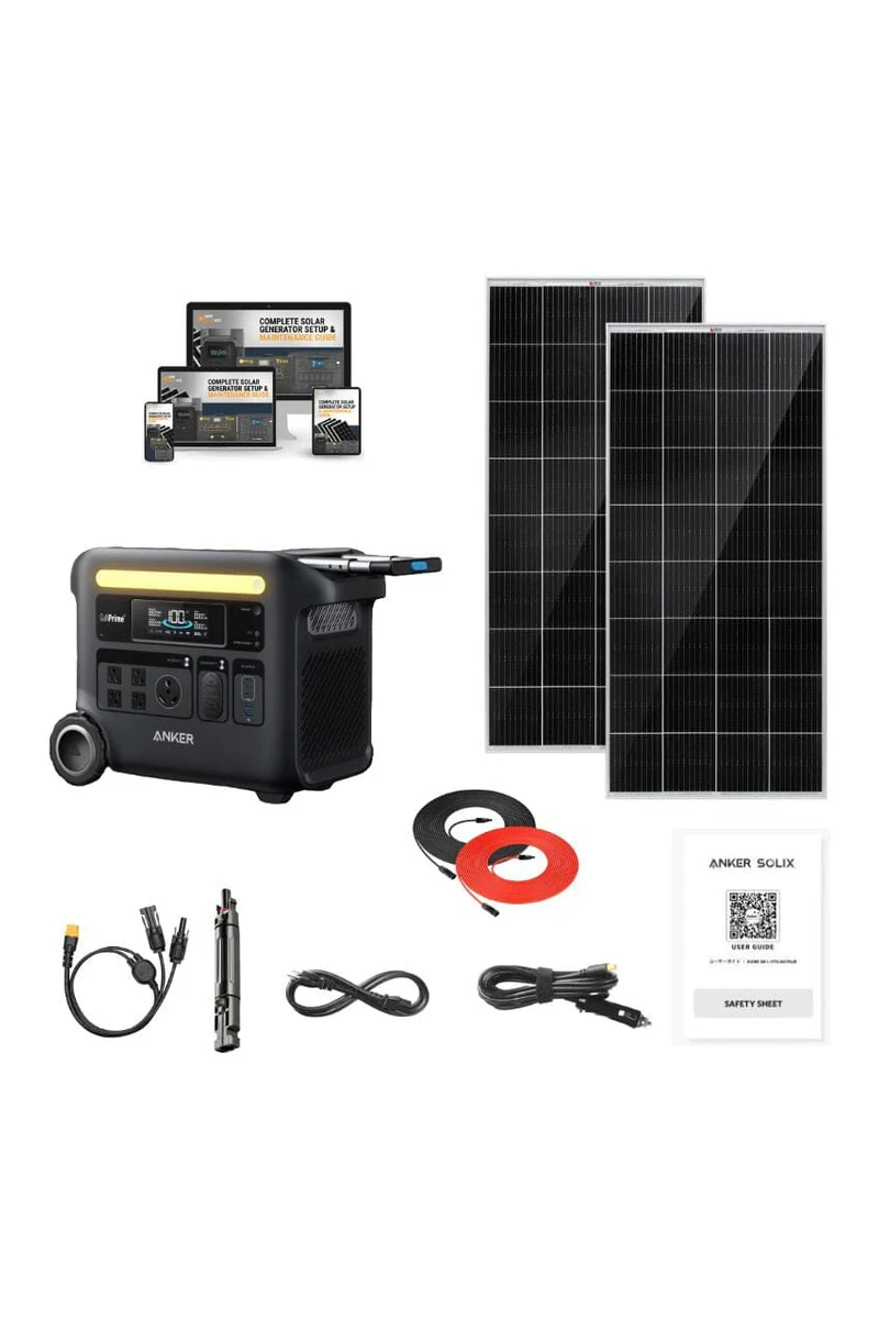 Anker Solix F2600 - 2,560Wh / 2,400W Portable Power Station + Choose Your Custom Bundle | Complete Solar Kit